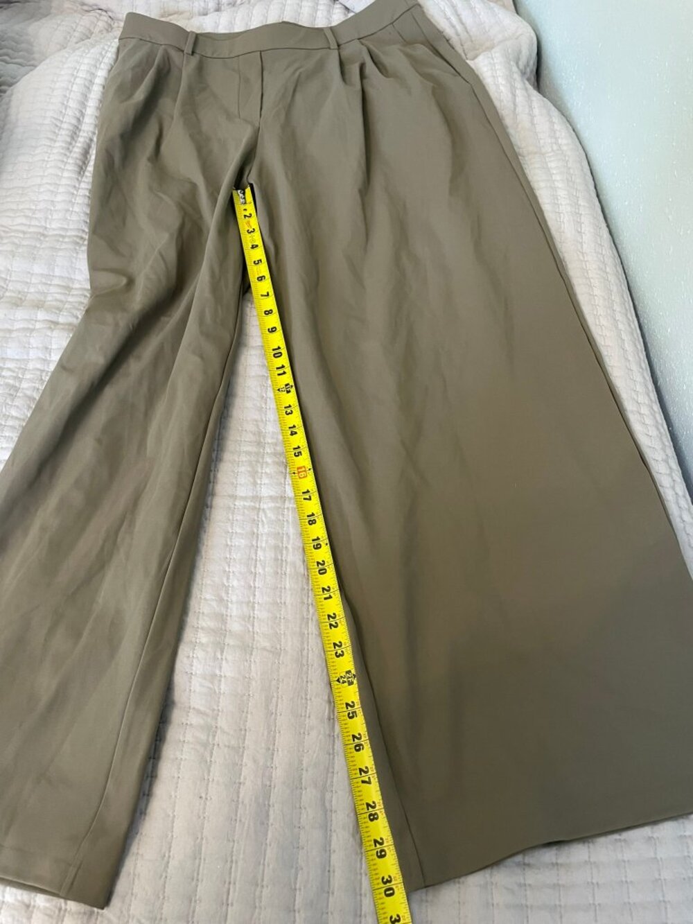 lululemon Wide-Leg Trouser Pant Women's XL Dark Olive Pleated Woven Career - Picture 5 of 9
